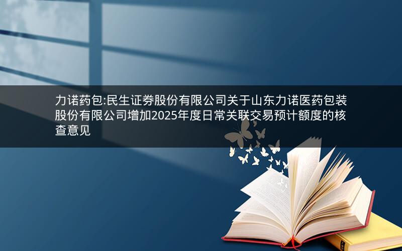 力诺药包:民生证券股份有限公司关于山东力诺医药包装股份有限公司增加2025年度日常关联交易预计额度的核查意见