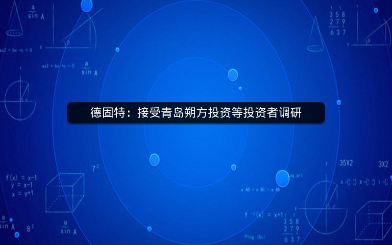 德固特:接受青岛朔方投资等投资者调研 德固特:接受青岛朔方投资等投资者调研