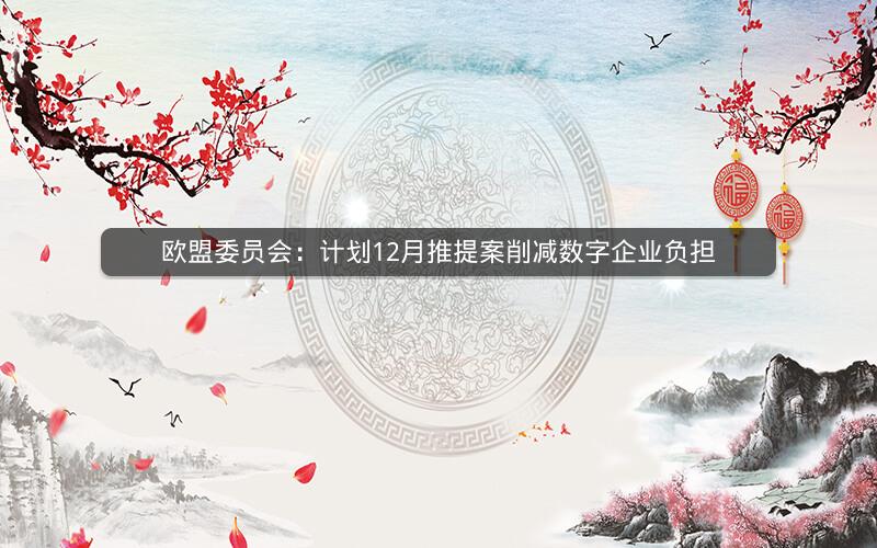 欧盟委员会:计划12月推提案削减数字企业负担 欧盟委员会:计划12月推提案削减数字企业负担