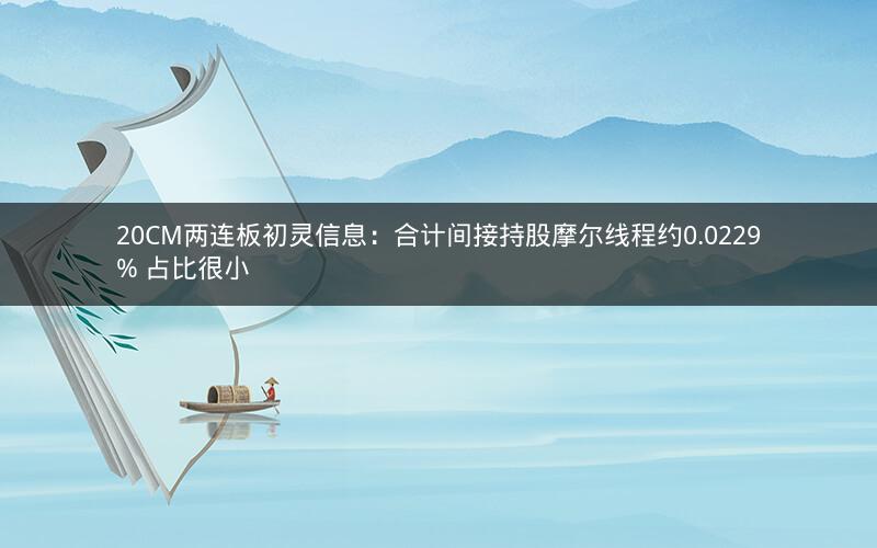 20CM两连板初灵信息：合计间接持股摩尔线程约0.0229% 占比很小