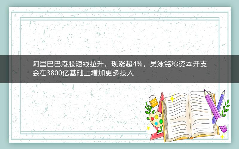 阿里巴巴港股短线拉升，现涨超4%，吴泳铭称资本开支会在3800亿基础上增加更多投入