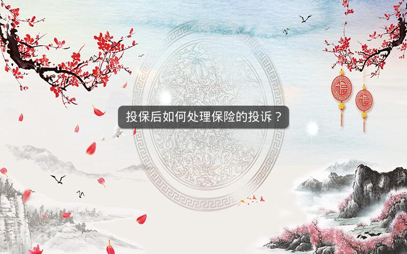 投保后如何处理保险的投诉?