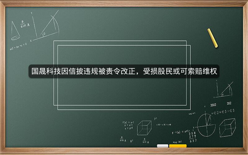 国晟科技因信披违规被责令改正，受损股民或可索赔维权