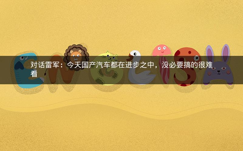 对话雷军：今天国产汽车都在进步之中，没必要搞的很难看