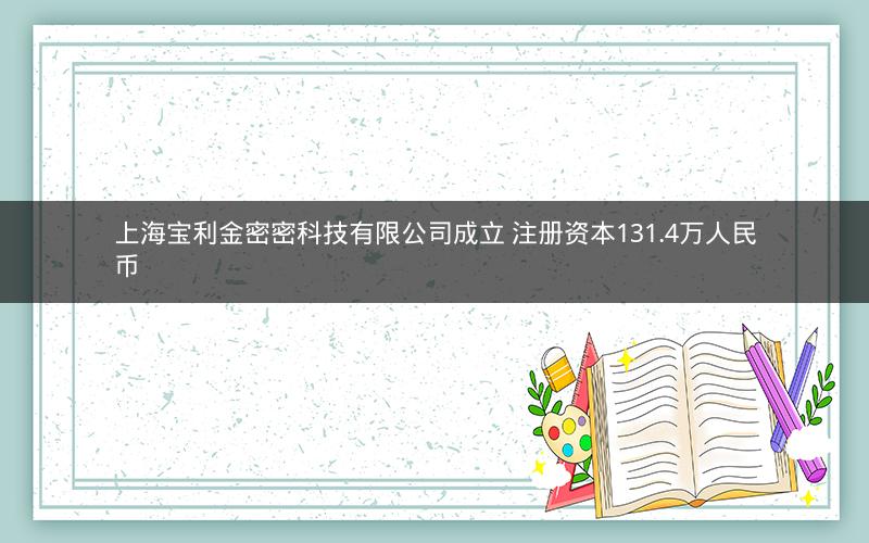 上海宝利金密密科技有限公司成立 注册资本131.4万人民币 上海宝利金密密科技有限公司成立 注册资本131.4万人民币