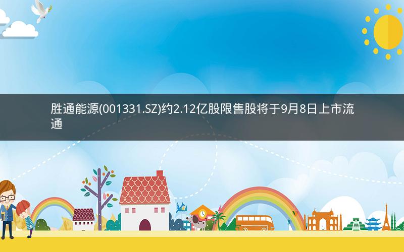 胜通能源(001331.SZ)约2.12亿股限售股将于9月8日上市流通