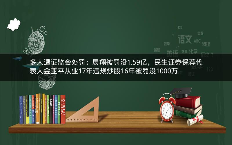 多人遭证监会处罚：展翔被罚没1.59亿，民生证券保荐代表人金亚平从业17年违规炒股16年被罚没1000万