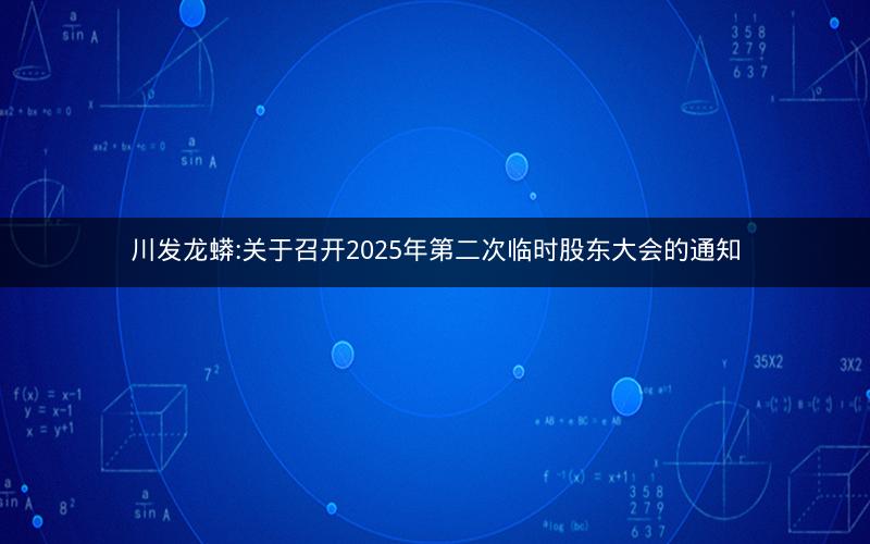 川发龙蟒:关于召开2025年第二次临时股东大会的通知