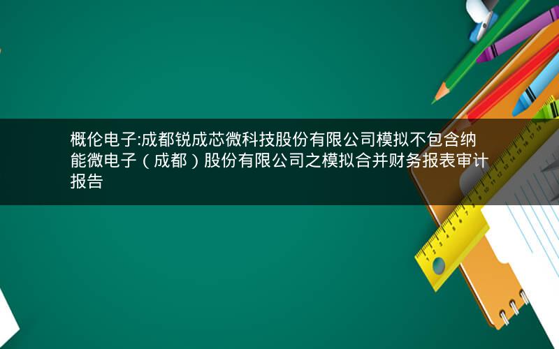 概伦电子:成都锐成芯微科技股份有限公司模拟不包含纳能微电子（成都）股份有限公司之模拟合并财务报表审计报告