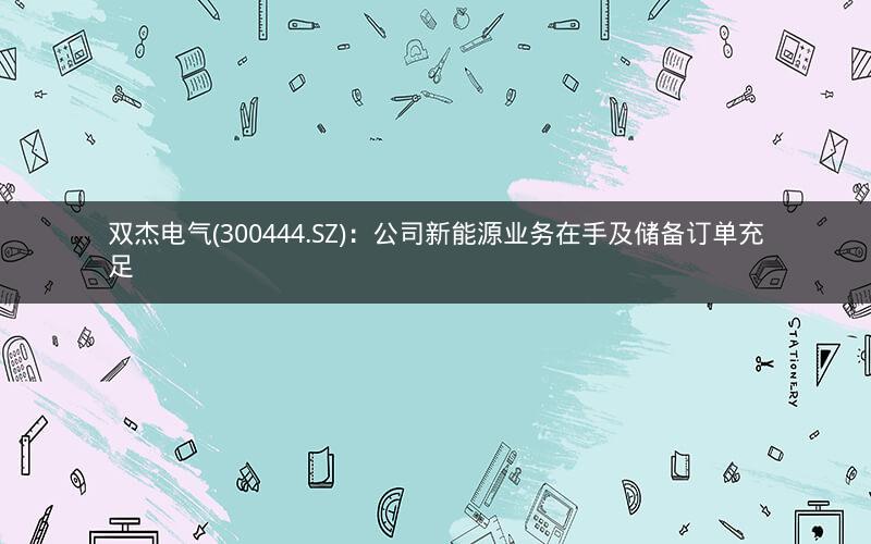 双杰电气(300444.SZ)：公司新能源业务在手及储备订单充足
