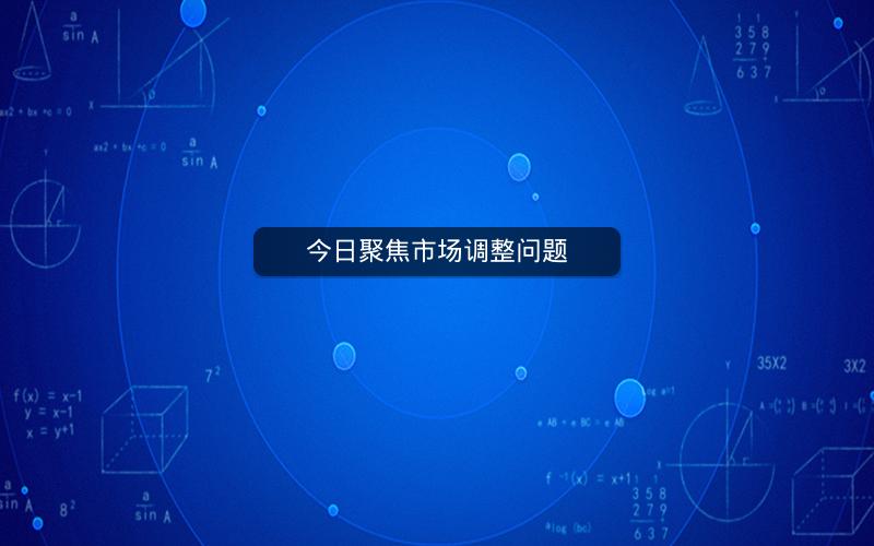 今日聚焦市场调整问题