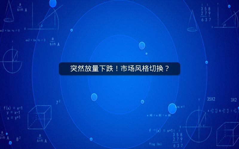 突然放量下跌！市场风格切换？