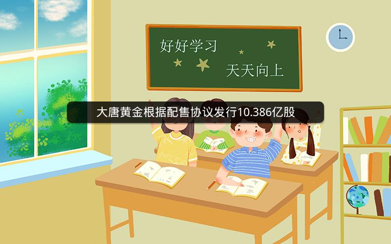 大唐黄金根据配售协议发行10.386亿股