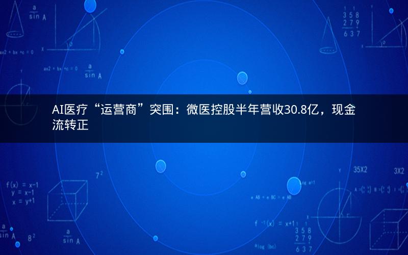 AI医疗“运营商”突围：微医控股半年营收30.8亿，现金流转正