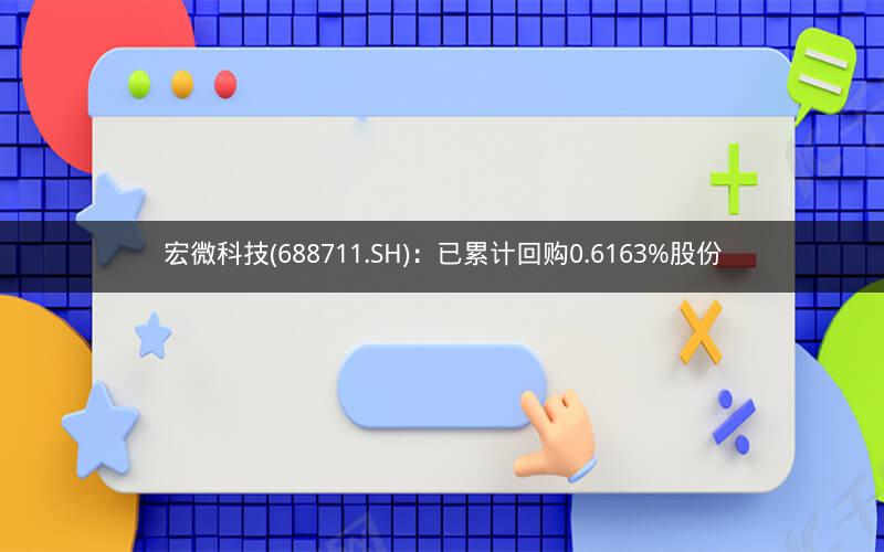宏微科技(688711.SH):已累计回购0.6163%股份 宏微科技(688711.SH):已累计回购0.6163%股份