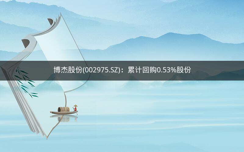 博杰股份(002975.SZ)：累计回购0.53%股份