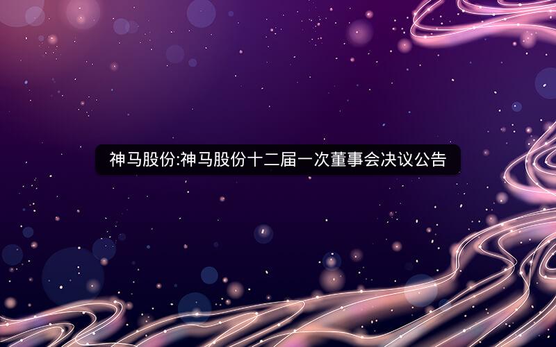 神马股份:神马股份十二届一次董事会决议公告