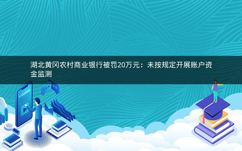 湖北黄冈农村商业银行被罚20万元：未按规定开展账户资金监测
