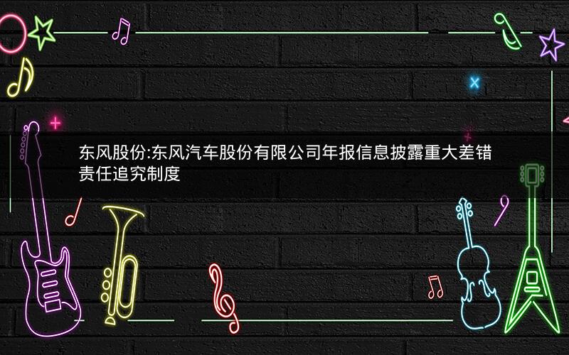 东风股份:东风汽车股份有限公司年报信息披露重大差错责任追究制度