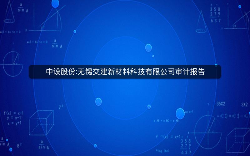 中设股份:无锡交建新材料科技有限公司审计报告