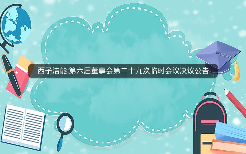 西子洁能:第六届董事会第二十九次临时会议决议公告