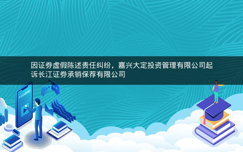 因证券虚假陈述责任纠纷，嘉兴大定投资管理有限公司起诉长江证券承销保荐有限公司