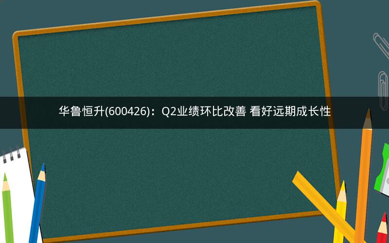 华鲁恒升(600426)：Q2业绩环比改善 看好远期成长性
