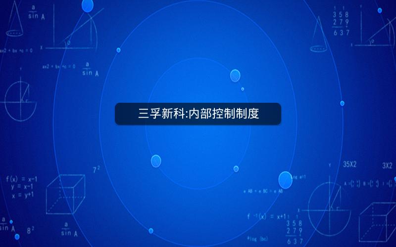 三孚新科:内部控制制度
