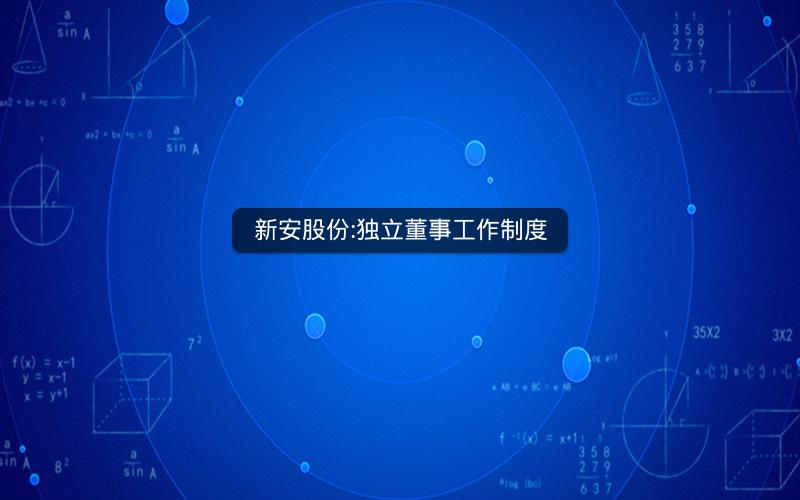 新安股份:独立董事工作制度