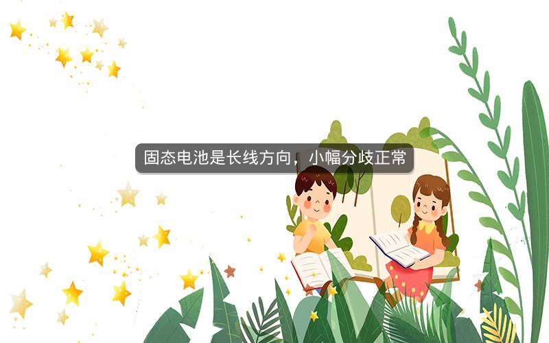 固态电池是长线方向，小幅分歧正常