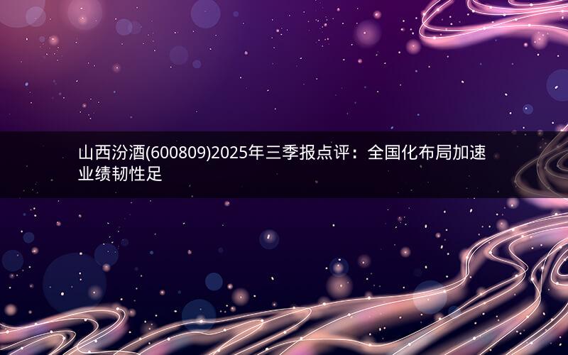 山西汾酒(600809)2025年三季报点评：全国化布局加速 业绩韧性足