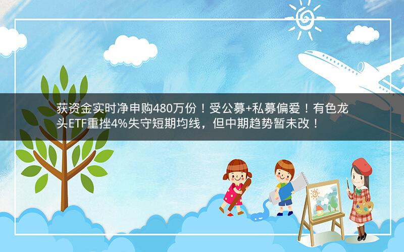 获资金实时净申购480万份！受公募+私募偏爱！有色龙头ETF重挫4%失守短期均线，但中期趋势暂未改！
