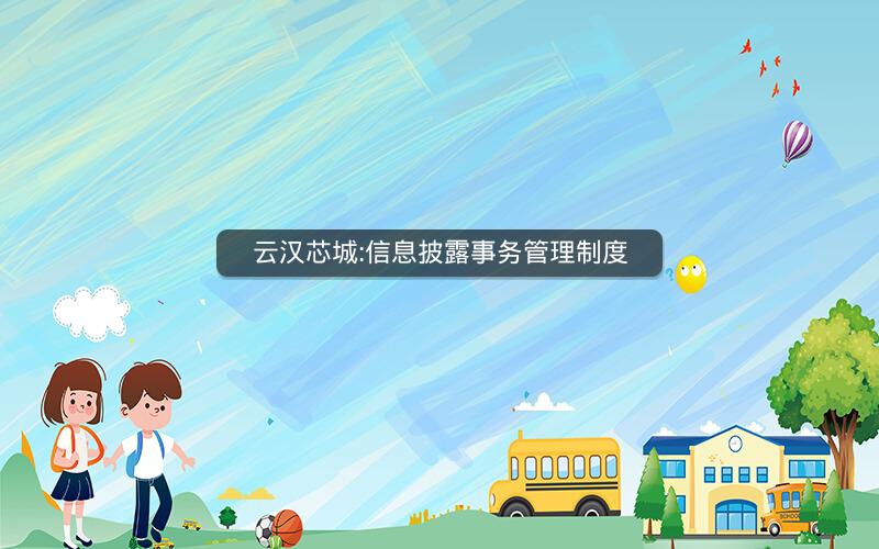 云汉芯城:信息披露事务管理制度