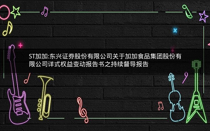ST加加:东兴证券股份有限公司关于加加食品集团股份有限公司详式权益变动报告书之持续督导报告