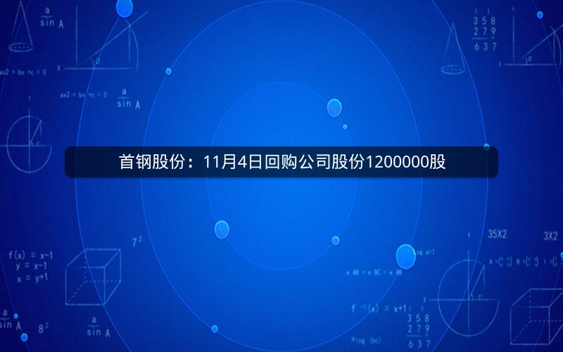 首钢股份：11月4日回购公司股份1200000股