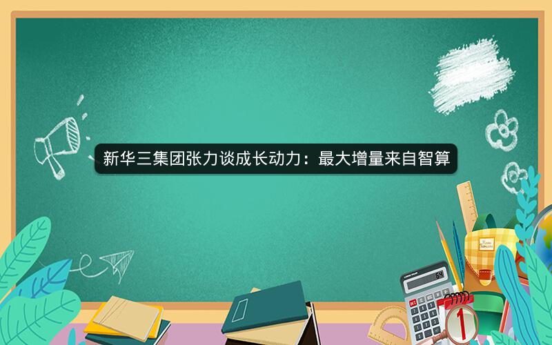 新华三集团张力谈成长动力：最大增量来自智算