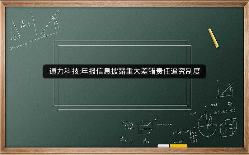 通力科技:年报信息披露重大差错责任追究制度