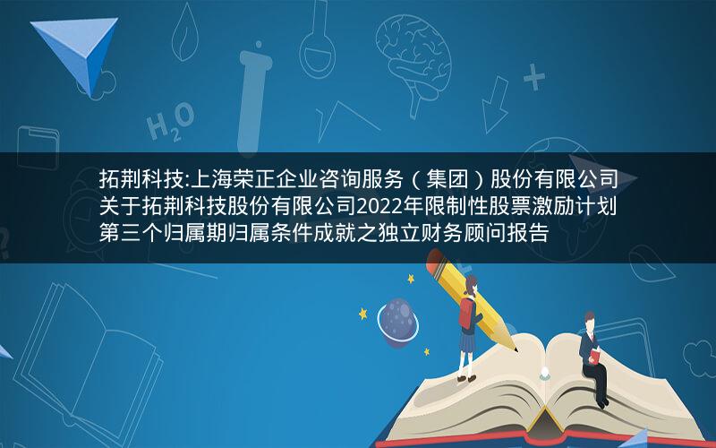 拓荆科技:上海荣正企业咨询服务（集团）股份有限公司关于拓荆科技股份有限公司2022年限制性股票激励计划第三个归属期归属条件成就之独立财务顾问报告