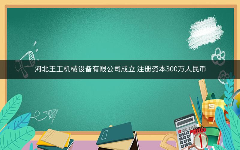 河北王工机械设备有限公司成立 注册资本300万人民币