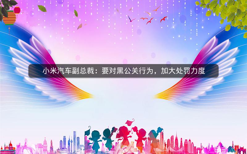 小米汽车副总裁：要对黑公关行为，加大处罚力度