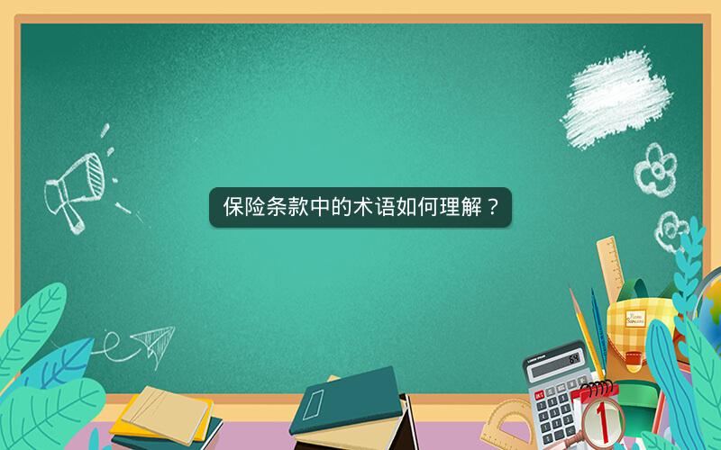 保险条款中的术语如何理解？