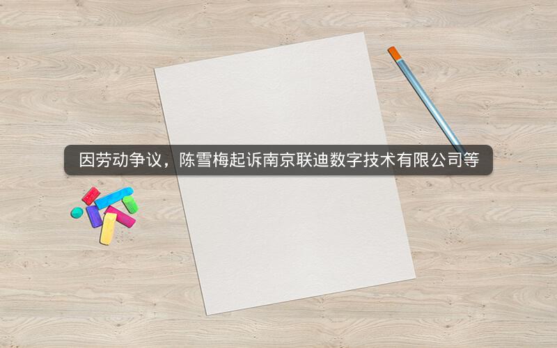 因劳动争议，陈雪梅起诉南京联迪数字技术有限公司等