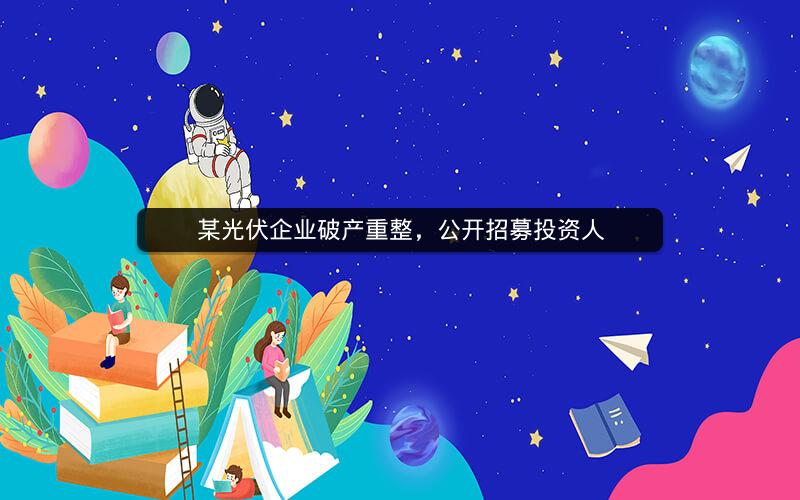 某光伏企业破产重整，公开招募投资人