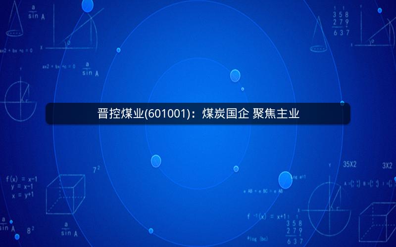 晋控煤业(601001)：煤炭国企 聚焦主业