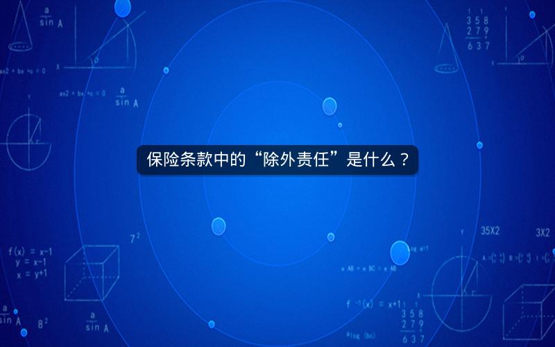 保险条款中的“除外责任”是什么？