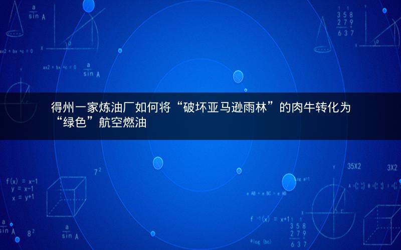得州一家炼油厂如何将“破坏亚马逊雨林”的肉牛转化为“绿色”航空燃油 得州一家炼油厂如何将“破坏亚马逊雨林”的肉牛转化为“绿色”航空燃油