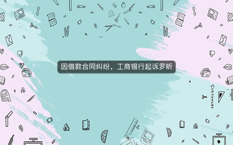 因借款合同纠纷，工商银行起诉罗昕