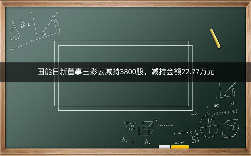 国能日新董事王彩云减持3800股，减持金额22.77万元