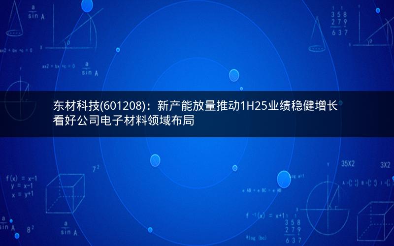 东材科技(601208)：新产能放量推动1H25业绩稳健增长 看好公司电子材料领域布局