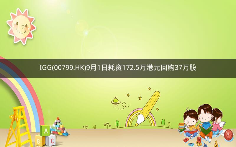 IGG(00799.HK)9月1日耗资172.5万港元回购37万股